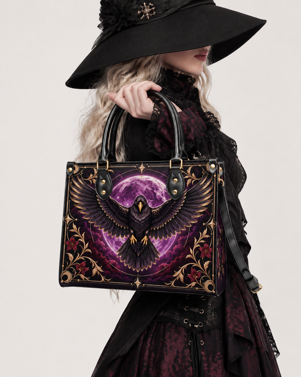 Raven Selenity Leather Handbag