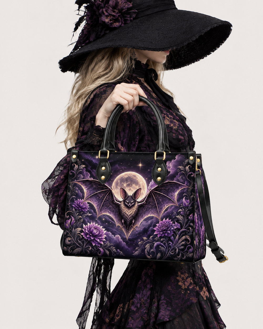 Violet Venom Leather Handbag