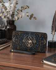 Deep Skull Long Zip Wallet