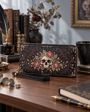 Lace Bone Long Zip Wallet