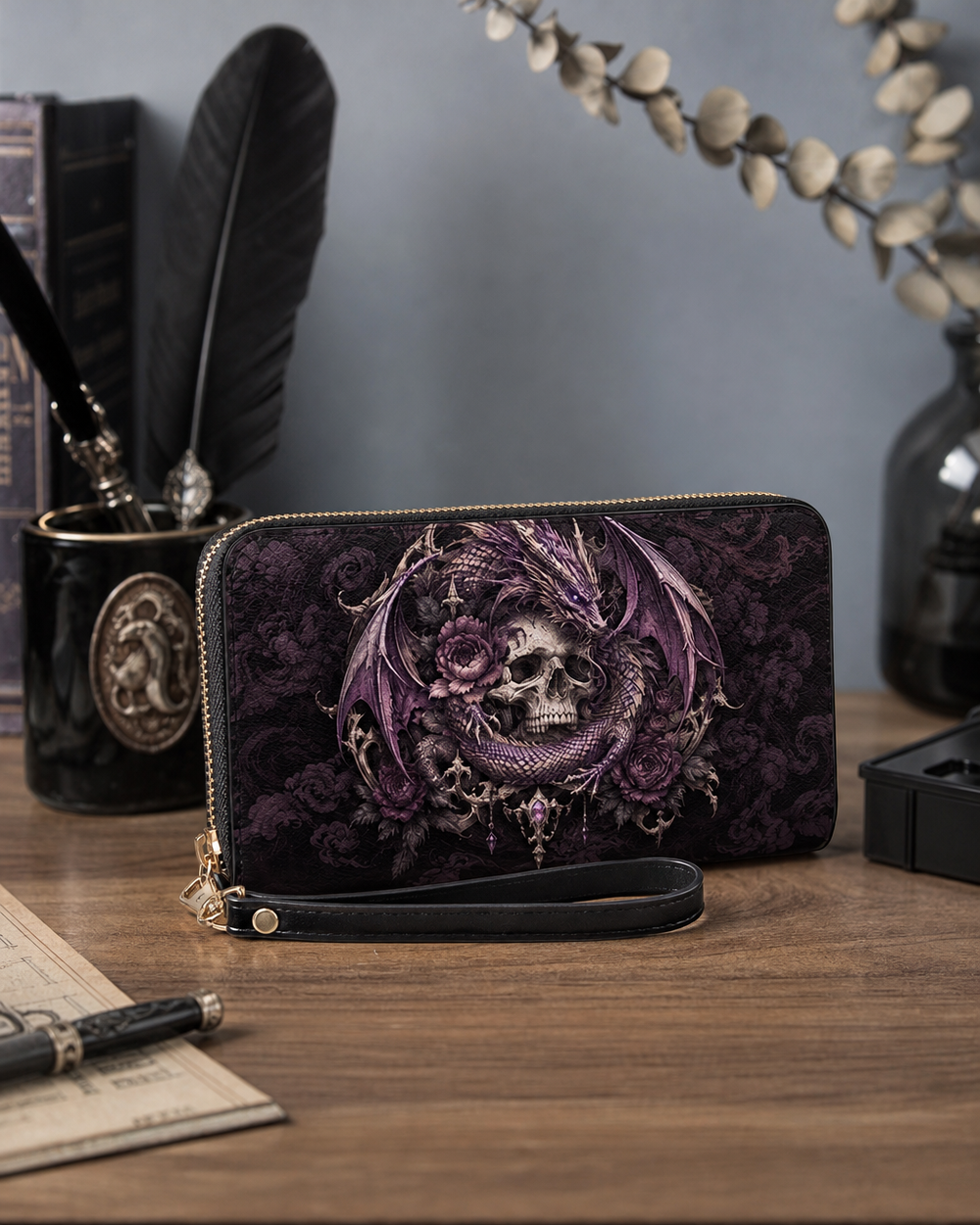 Dragon Curse Long Zip Wallet