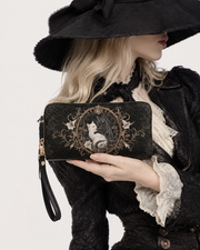Dual Feline Long Zip Wallet