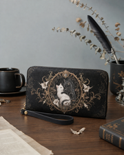 Dual Feline Long Zip Wallet