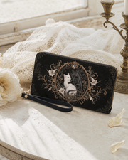 Dual Feline Long Zip Wallet