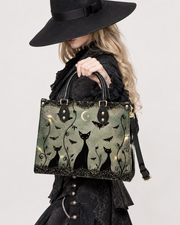 Nocturne Feline Leather Handbag