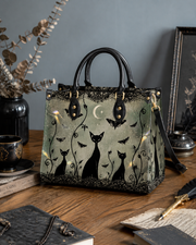 Nocturne Feline Leather Handbag