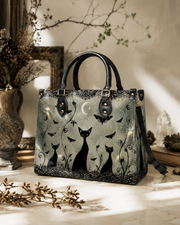 Nocturne Feline Leather Handbag
