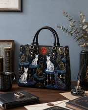 Crimson Moon Leather Handbag