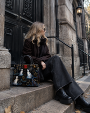 Crimson Moon Leather Handbag