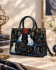Crimson Moon Leather Handbag