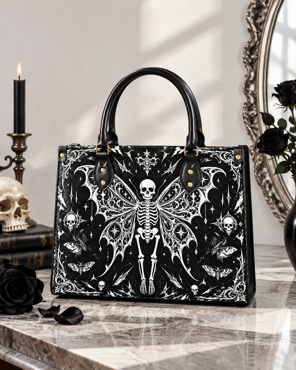 Twilight Plume Leather Handbag