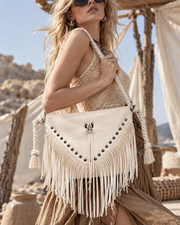 Salt Air Ivory Fringe Sling