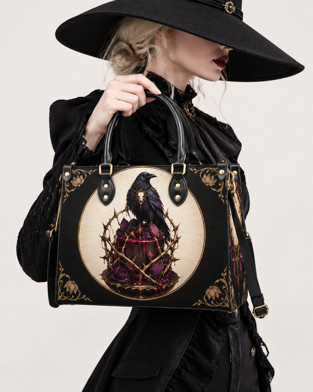 Raven Rite Leather Handbag