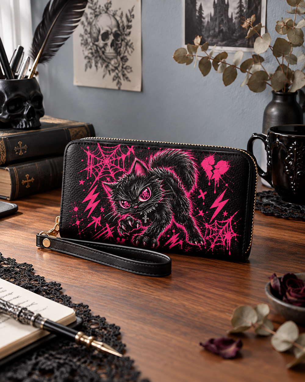 Pink Abyss Long Zip Wallet