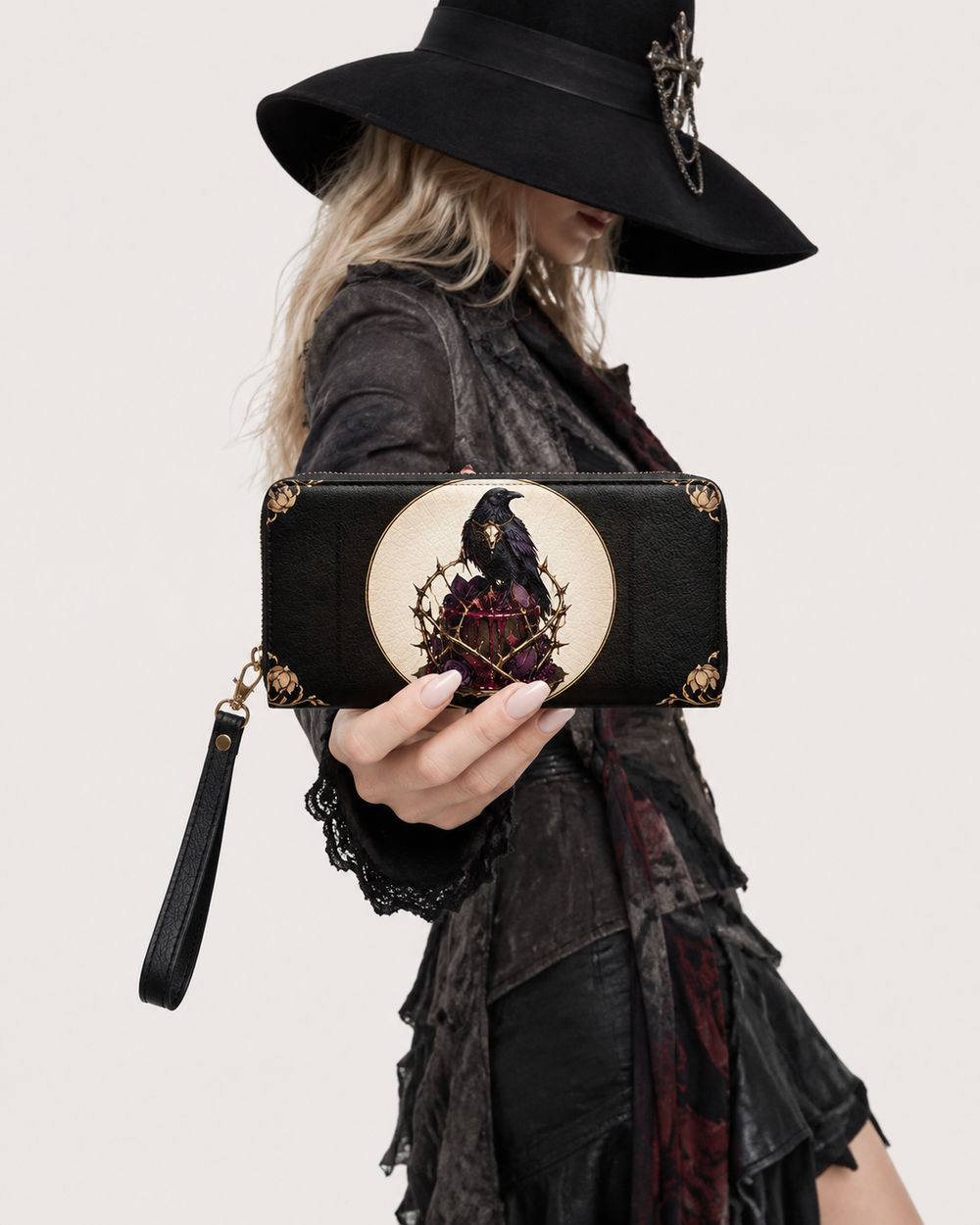 Raven Rite Long Zip Wallet