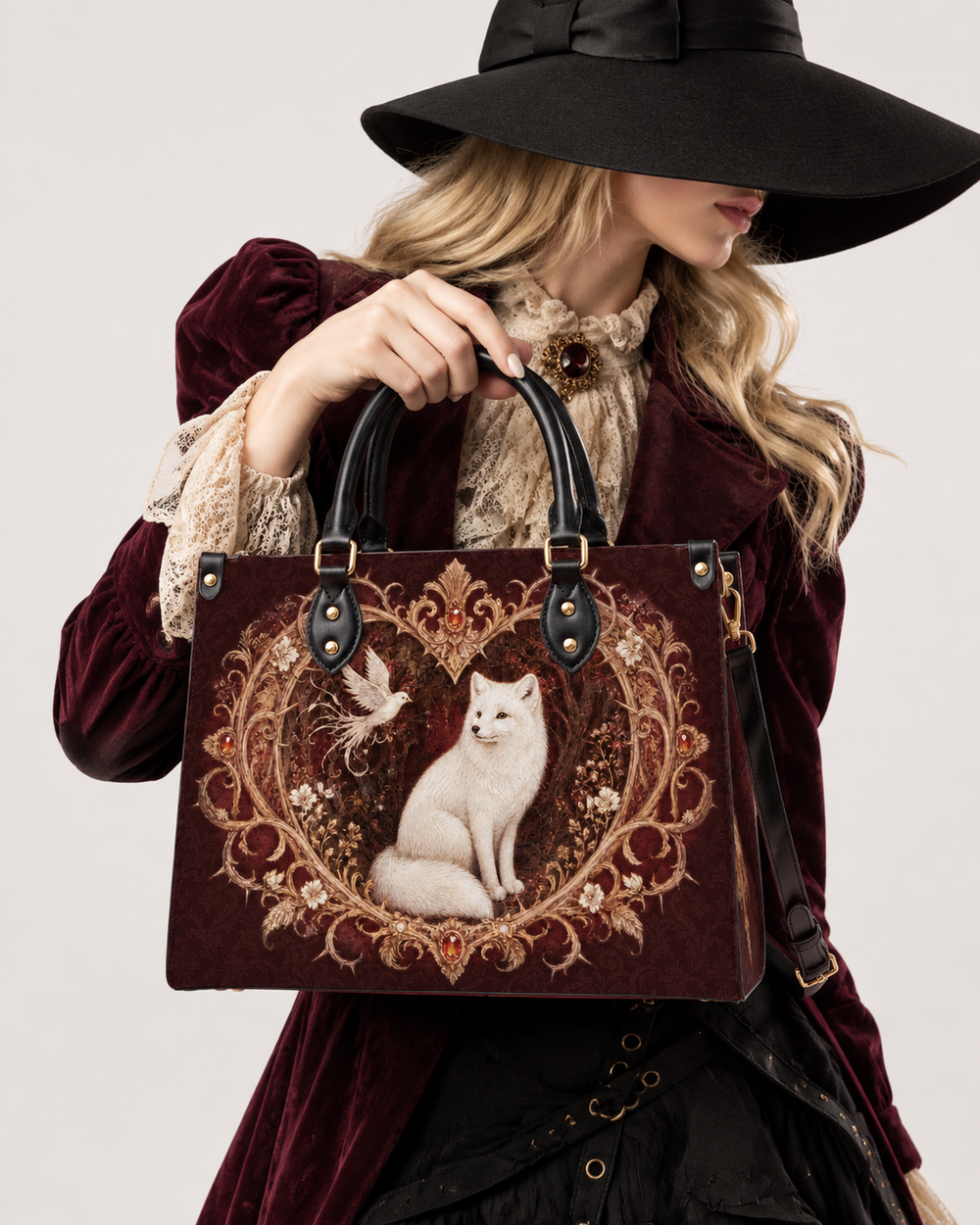 Vulpine Dove Leather Handbag