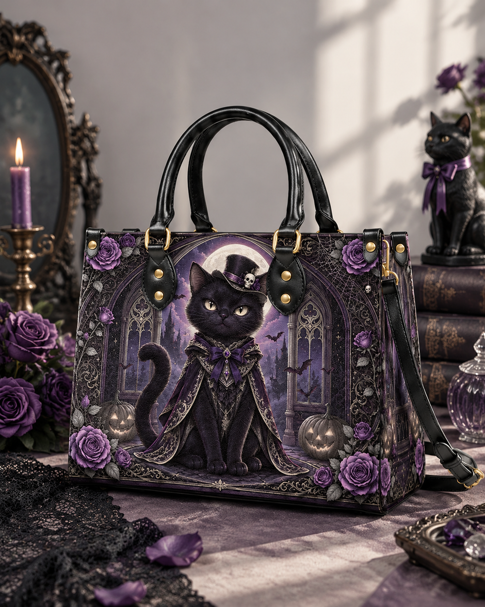 Vespercat Leather Handbag