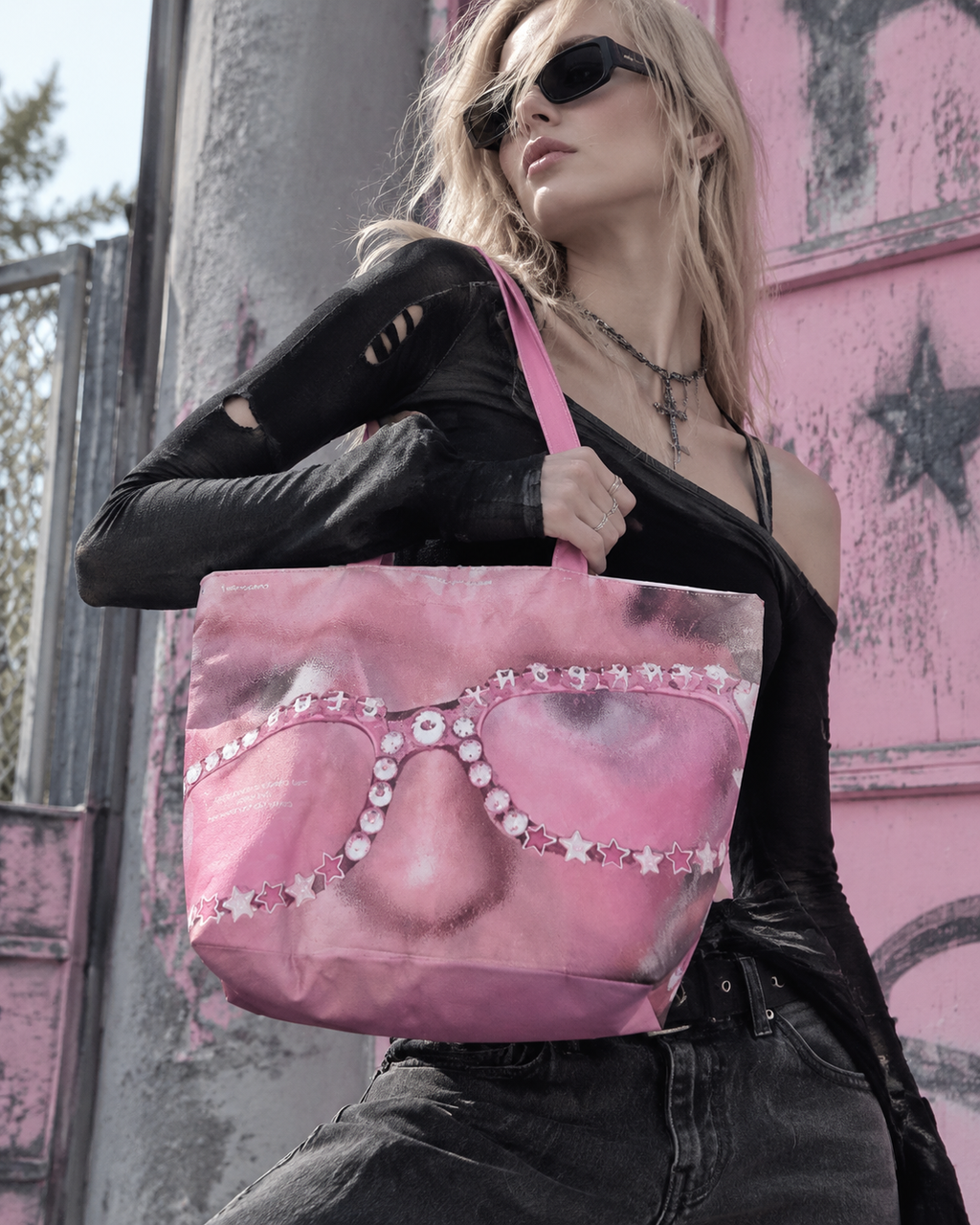 Dreamy Pink Pop Art Tote Handbag