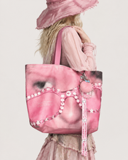 Dreamy Pink Pop Art Tote Handbag