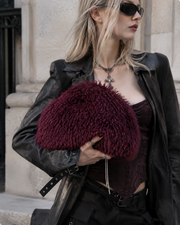 Wine Sunset Fluffy Curly Fur Bag