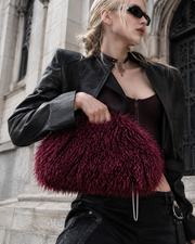 Wine Sunset Fluffy Curly Fur Bag