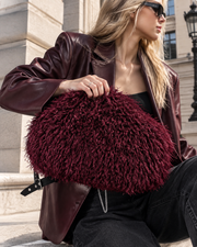 Wine Sunset Fluffy Curly Fur Bag