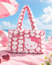 Pink Cloud Heart Fluff Statement Tote