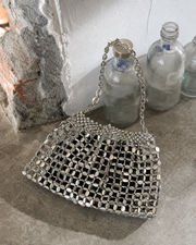 Silver Stardust Mesh Clutch
