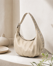 Moonlit Nude Crescent Bag