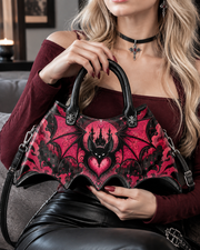 Crimson Heart Bat Castle Bat Wing Bag