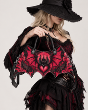 Crimson Heart Bat Castle Bat Wing Bag
