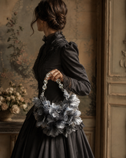 Midnight Crystal Floral Handbag