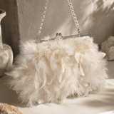 Fluffy Feather Crystal Clutch