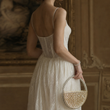 Champagne Crystal Crescent Clutch