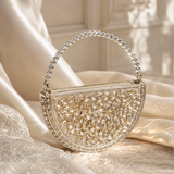Champagne Crystal Crescent Clutch