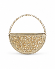 Champagne Crystal Crescent Clutch