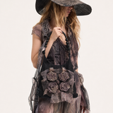 Dark Rose Mesh Hobo Bag