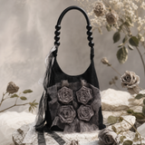 Dark Rose Mesh Hobo Bag