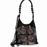 Dark Rose Mesh Hobo Bag