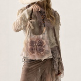 Vintage Floral Crinkle Tote