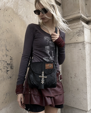 Gothic Cross Fringe Crossbody