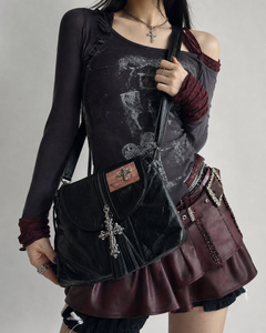 Gothic Cross Fringe Crossbody