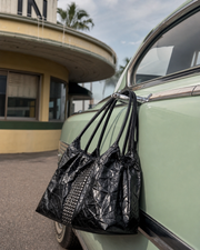 Rivet Crinkle Leather Tote