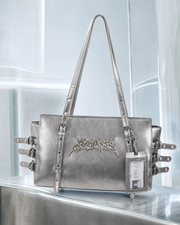 Silver Punk Harness Tote Purse