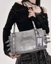 Silver Punk Harness Tote Purse