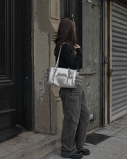 Silver Punk Harness Tote Purse