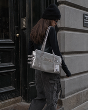 Silver Punk Harness Tote Purse