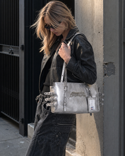 Silver Punk Harness Tote Purse