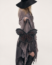 Frayed Denim Butterfly Backpack