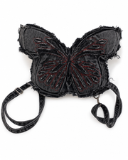 Frayed Denim Butterfly Backpack